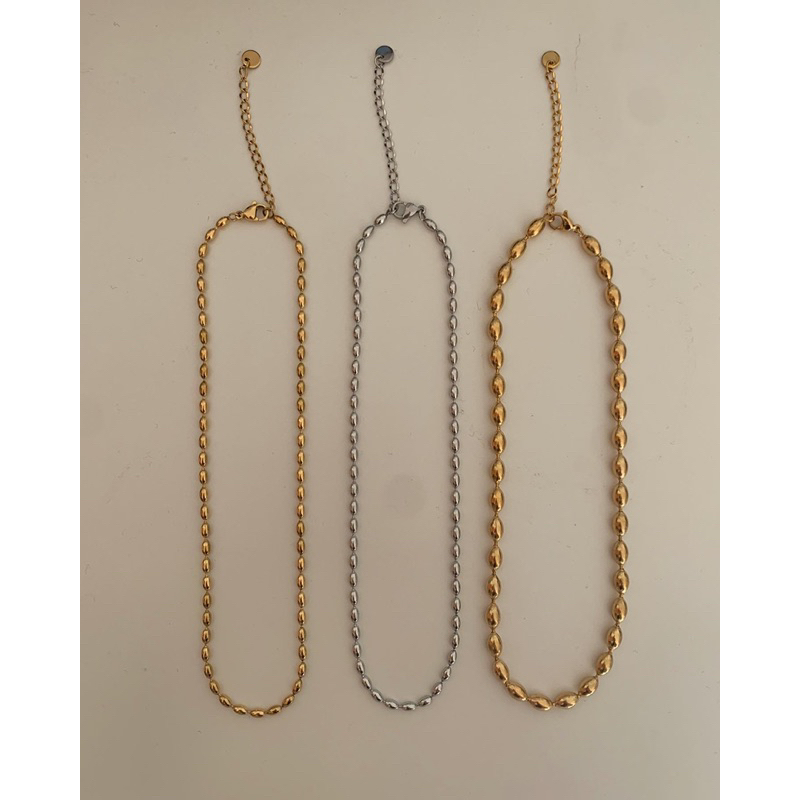 สร้อยสเตนเลส สร้อยเปล่า HER OBJECTIVE_ HER BEADED BOLD NECKLACE