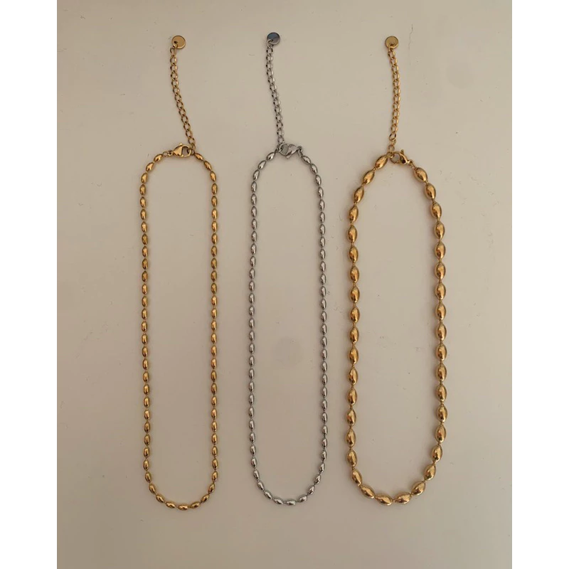 สร้อยสเตนเลส สร้อยเปล่า HER OBJECTIVE_ HER BEADED BOLD NECKLACE