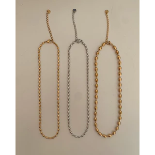 สร้อยสเตนเลส สร้อยเปล่า HER OBJECTIVE_ HER BEADED BOLD NECKLACE