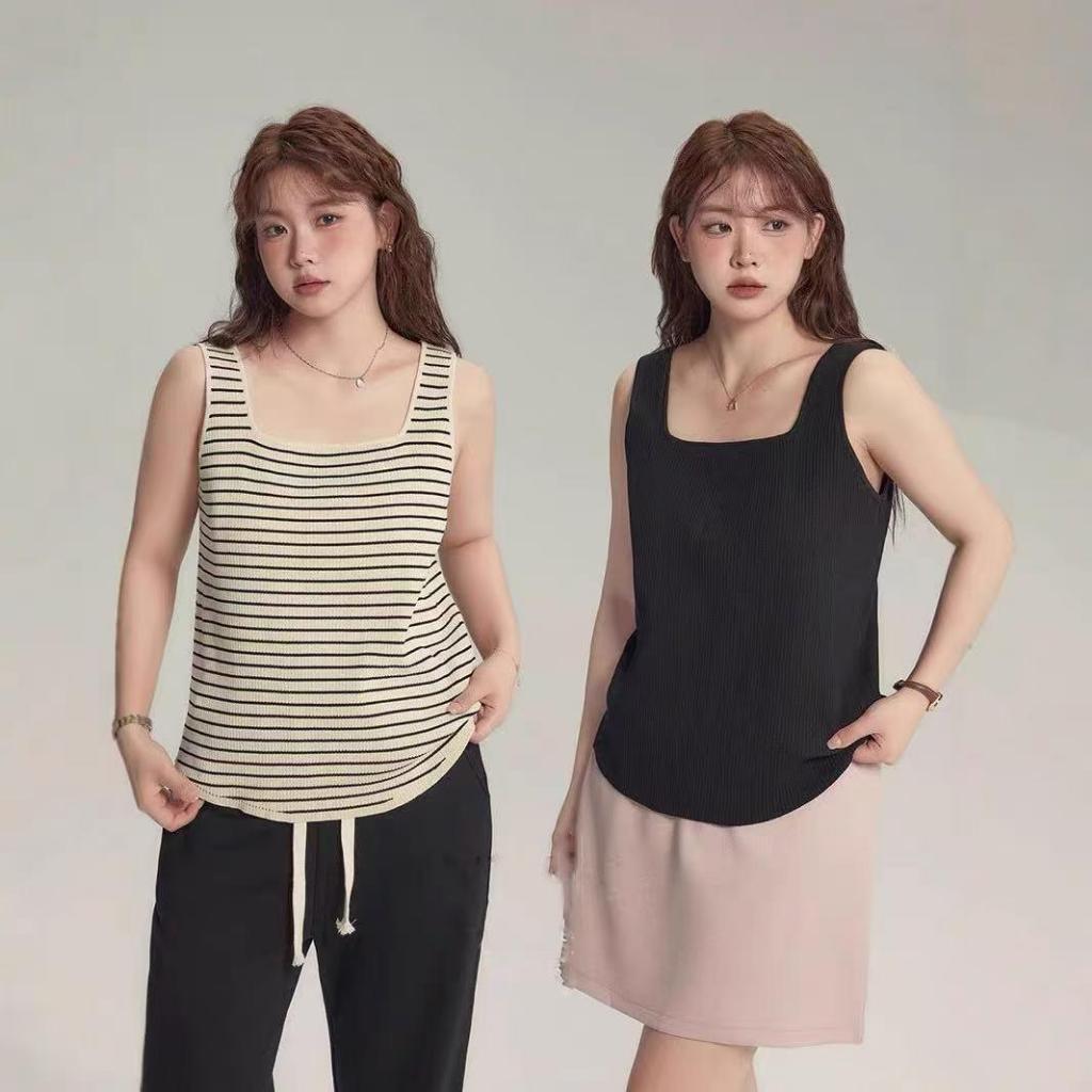 เสื้อกล้ามแฟชั่นหญิงL-5XL สาวอวบใส่ได้ นื้อผ้ายืดใส่สบาย เสื้อกล้ามฤดูร้อน