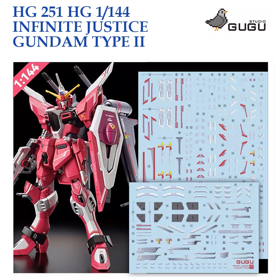 ดีคอลน้ำ [GUGU STUDIO] HG 251 HG INFINITE JUSTICE TYPE II GUNDAM WATER SLIDE DECAL HG251