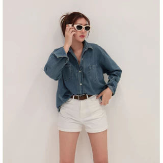 เสื้อเชิ้ตยีนส์ Nammon Jeans C40-C41ผ้ายีนส์ญี่ปุ่นแขนยาว 2 กระเป๋าหน้า Unisex