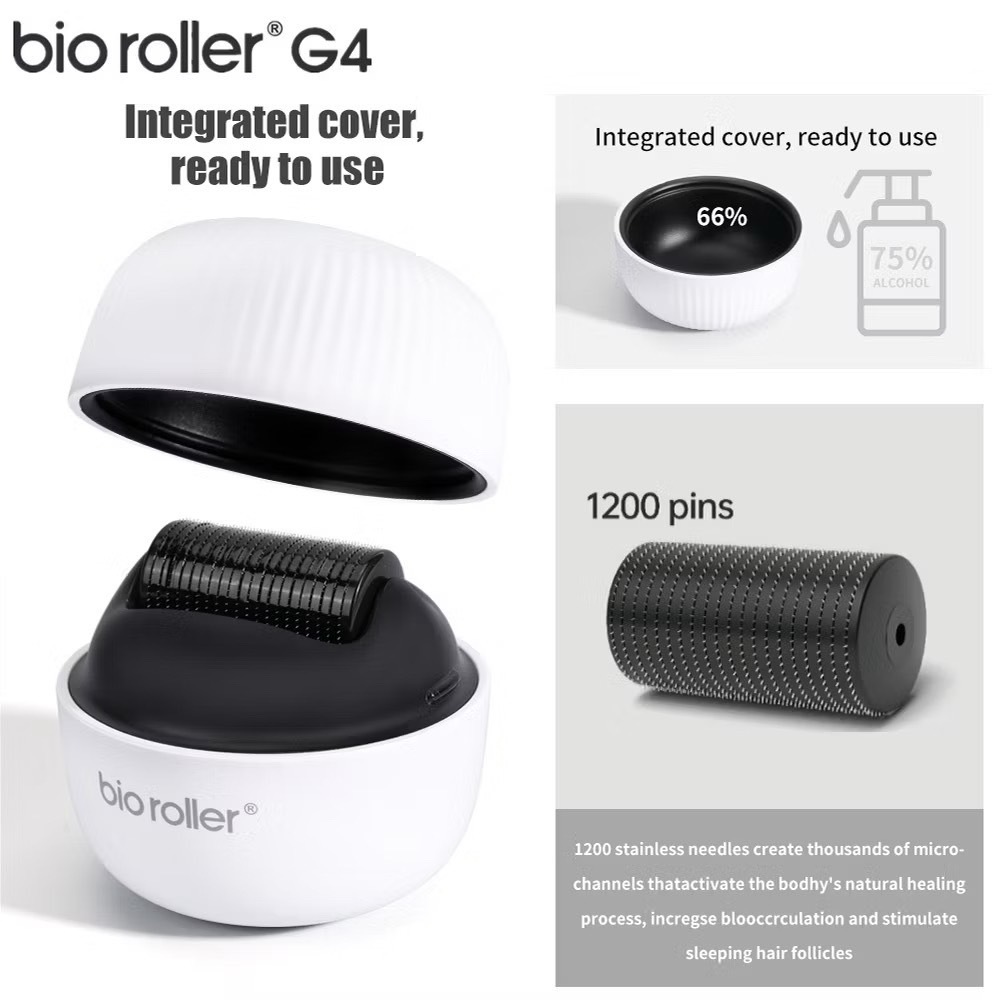 [ส่งจากกรุงเทพ] Bio Roller G4 นวด Pins1200 ไทเทเนียม Needling Hair Growth Care Derma Roller บํารุงผิ
