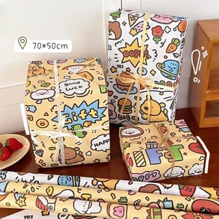 ส่งจากไทย 5แผ่น 50X70CM กระดาษห่อของขวัญลายน่ารัก กระดาษห่อของขวัญ กระดาษห่อของ ที่ห่อของขวัญ