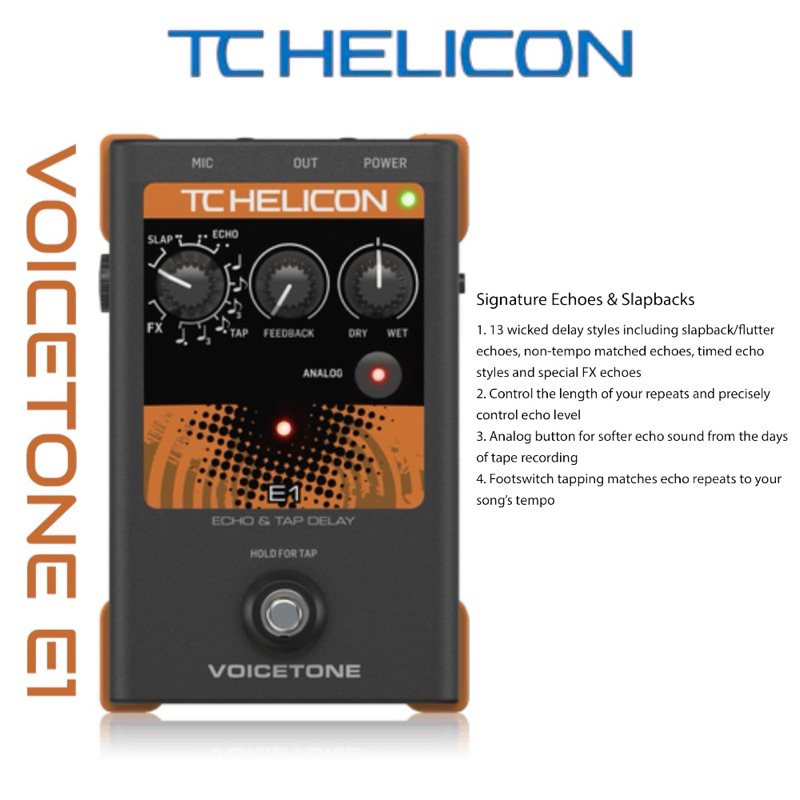 TC Helicon VoiceTone E1 Echo & Tab Delay