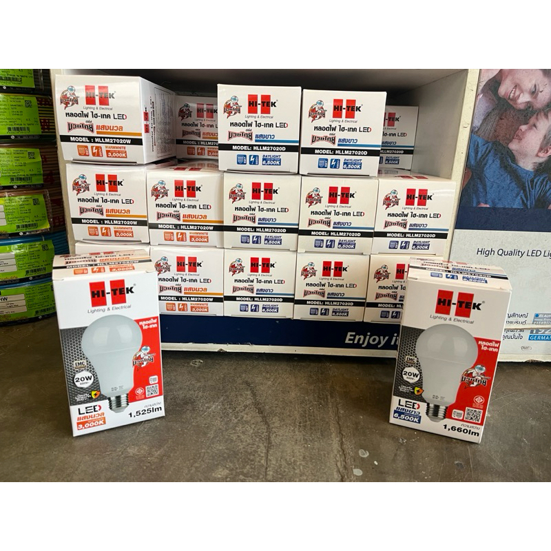 HitekหลอดไฟกลมLEDขั้วE27ขนาด20วัตต์มวยไทยซีรี่ย์ยี่ห้อHitek