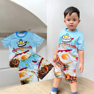 ชุดเด็กใส่หน้าร้อนลายมาม่าลายขนม