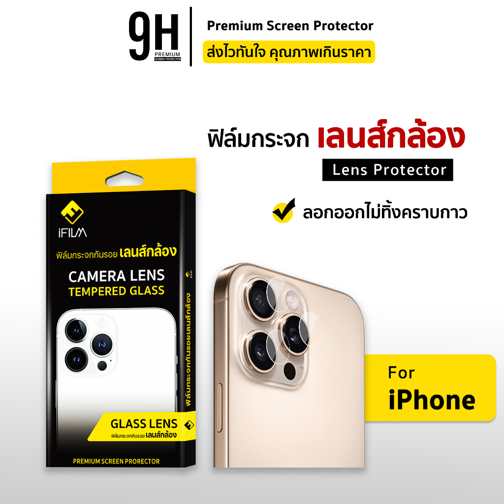 🔥 iFilm ฟิล์ม เลนส์กล้อง For iphone 16 pro max 16plus 16e 15promax 15 plus 14 13