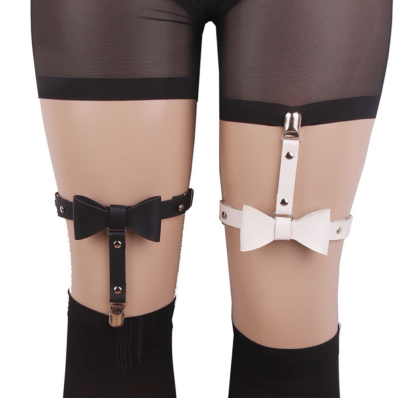 🔥SALE 🎀พร้อมส่ง สายหนังรัดต้นขารูปโบว์แบบมีที่หนีบถุงน่อง L16 - รูปที่ 4