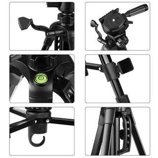 140cm/170cm Multifunctional tripod ขาตั้งกล้องระดับมืออาชีพ ขาตั้งกล้อง Tripod ตัวหนีบมือถือ สูง 360°การปรับ