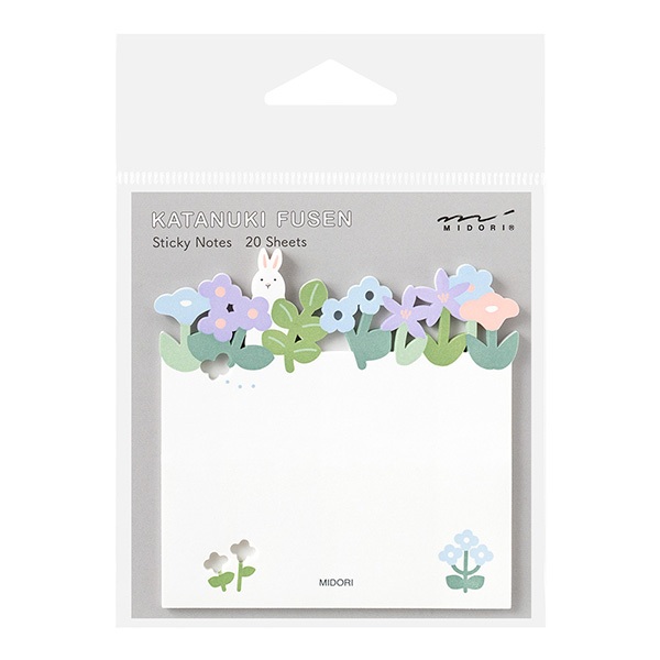MIDORI Sticky Notes Flower Garden (D19103006) / กระดาษโน๊ตแบบมีกาว ลายสวนดอกไม้ แบรนด์ MIDORI จากประเทศญี่ปุ่น