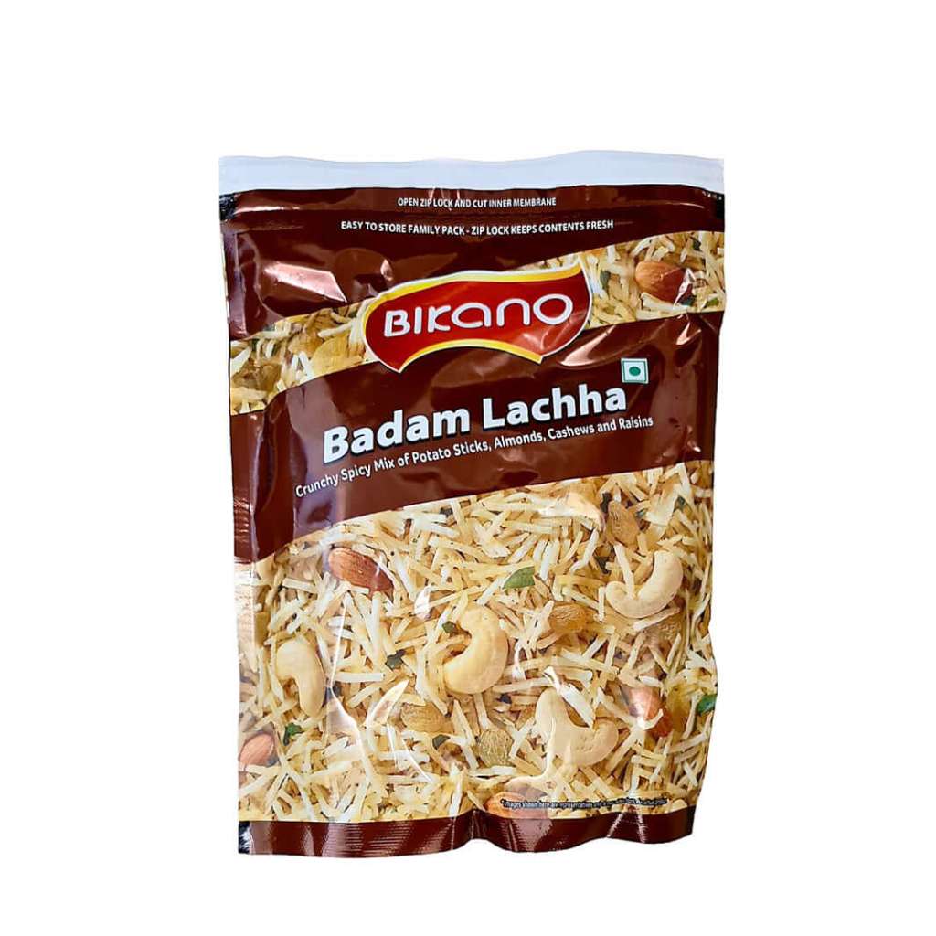 Bikano Badam Lachha | Nutty Cashews & Almonds | Tea Time Snack | Badam Lachha Namkeen, 400g