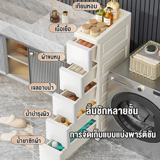 ✨MINIHOMES ตู้เก็บของแบบลิ้นชักตามซอก ลิ้นชักเก็บของ 15/20/25cm (ขาว/มาการอง/โปร่งแสง) - แข็งแรงทนทาน รับน้ำหนัก 50kg✨