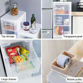 ✨MINIHOMES ตู้เก็บของแบบลิ้นชักตามซอก ลิ้นชักเก็บของ 15/20/25cm (ขาว/มาการอง/โปร่งแสง) - แข็งแรงทนทาน รับน้ำหนัก 50kg✨