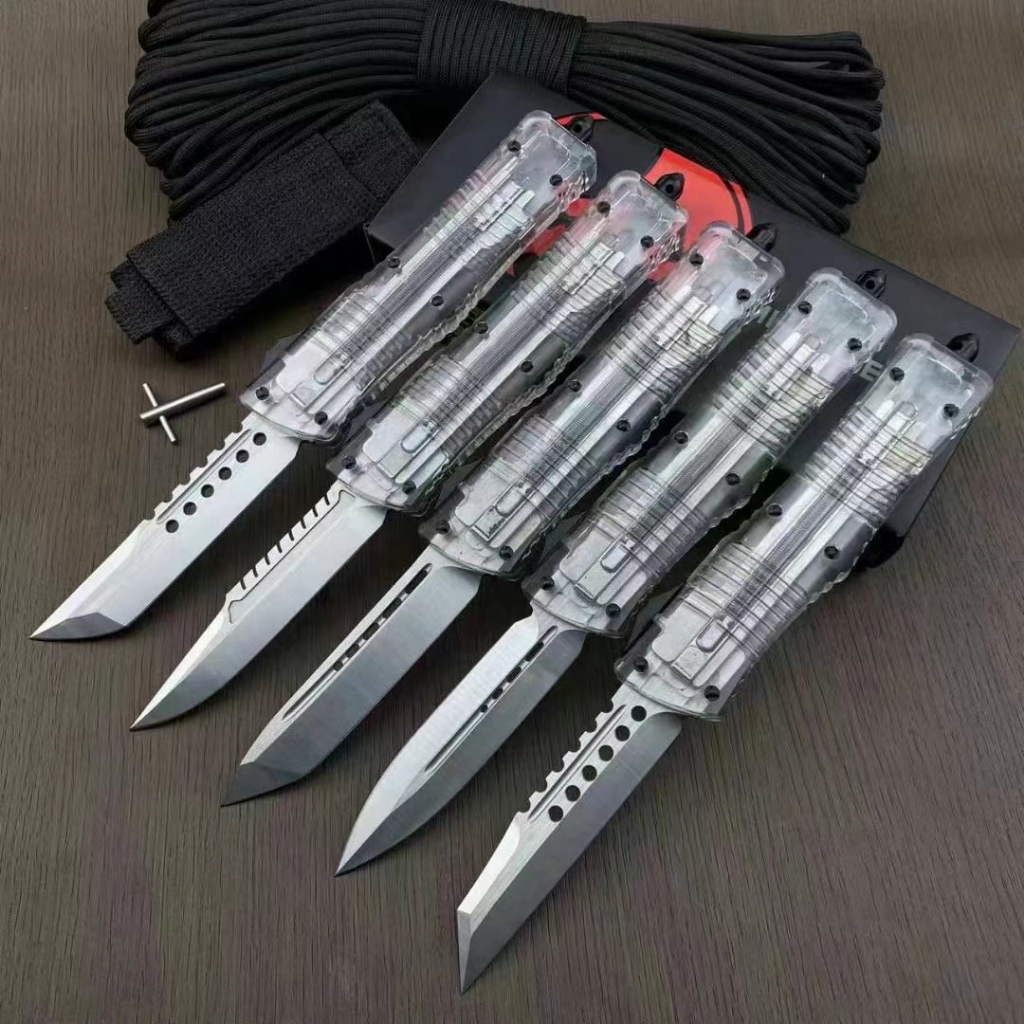 มีดเดินป่า 2025ไมโครเทค Bastinelli จับใส Dalong D2 อลูมิเนียม + อะคริลิค