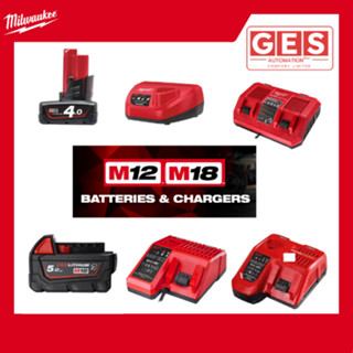 🔥Milwaukee M12 BATTERIES & M18 BATTERIES & CHARGERS แบตเตอรี…