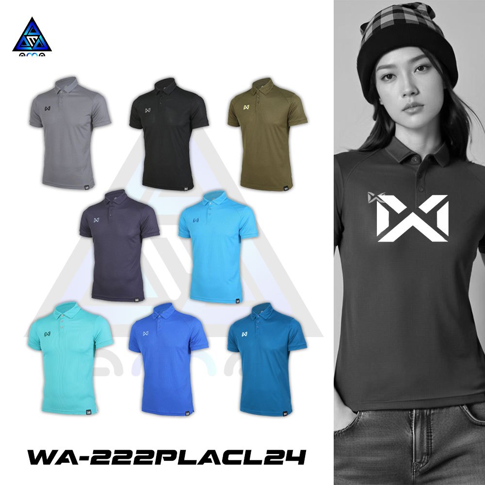 เสื้อโปโล WARRIX รุ่น VAFFLE รหัส WA-222PLACL34 วาริกซ์ชายและหญิง ชุด 2 ของแท้100%