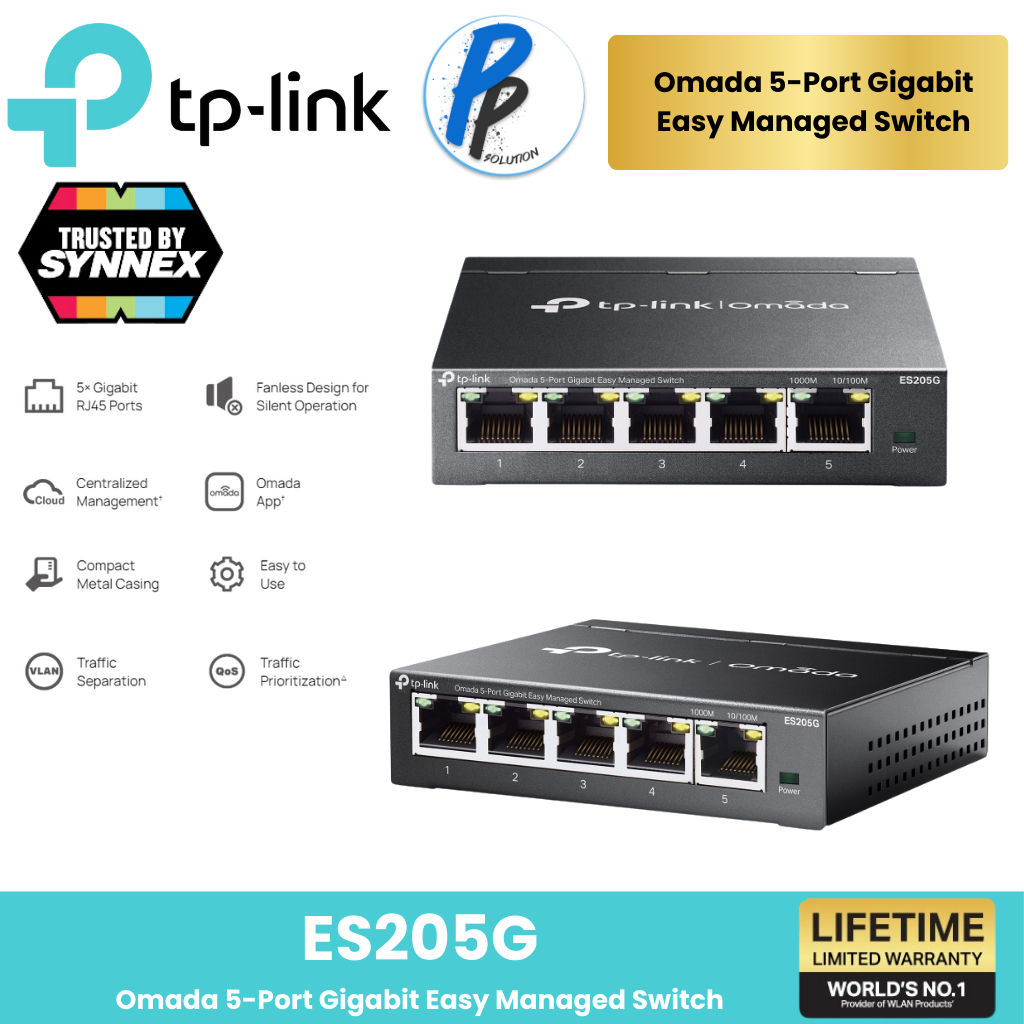 TP-LINK (สวิตซ์ฮับจัดการได้) ES205G / ES208G Omada 5-8Port Gigabit Easy Managed Switch