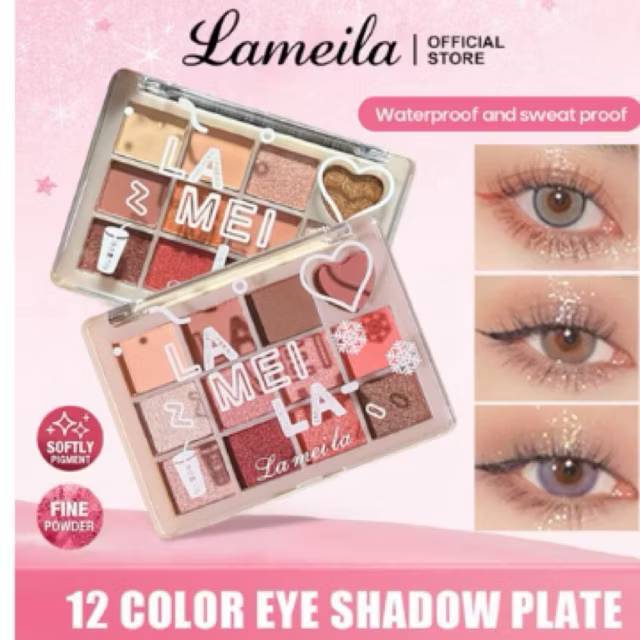 C.260.อายแชโดว์12สี LAMEILA พาเลทอายแชโดว์ 5265 กันน้ำ Palette ที่ทาตา