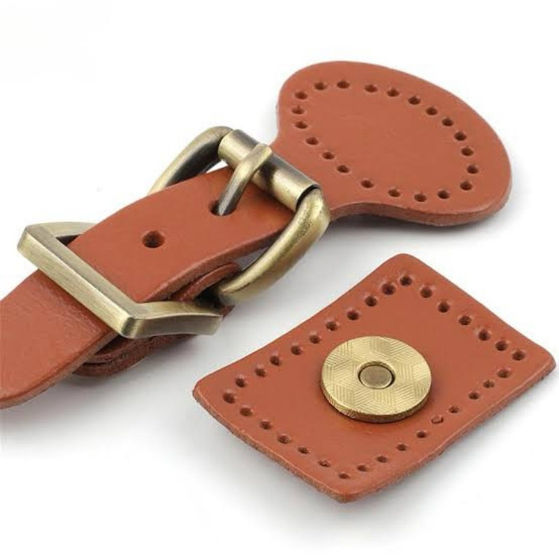 สายหนังแท้คาดกระเป๋า พร้อมกระดุมแม่เหล็กล็อกเข็มขัด | DIY Leather Strap with Magnetic Snap Buckle for Handmade Bags ราคา ถูกที่สุด ดีลบีเคเค แกลเลอรีภาพที่ 4