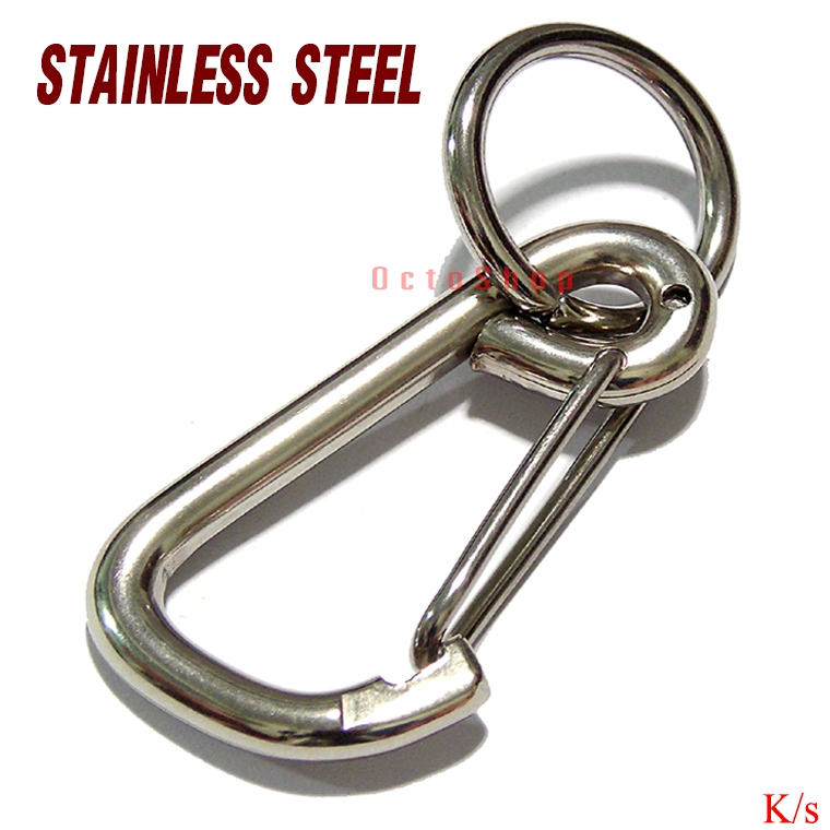 Carabiners พวงกุญแจ รถยนต์ มอเตอร์ไซค์ กุญแจบ้าน กระเป๋า กางเกงยีนส์ คาราบิเนอร์ สแน็ปสแตนเลส ใช้ทนจริง10ปี K/s (#62)