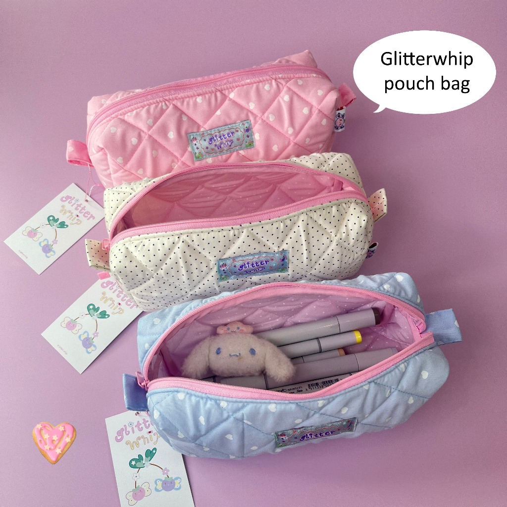 Glitterwhip pouch bag  กระเป๋าใส่เครื่องสำอาง กระเป๋าใส่เครื่องเขียน ของจุกจิก