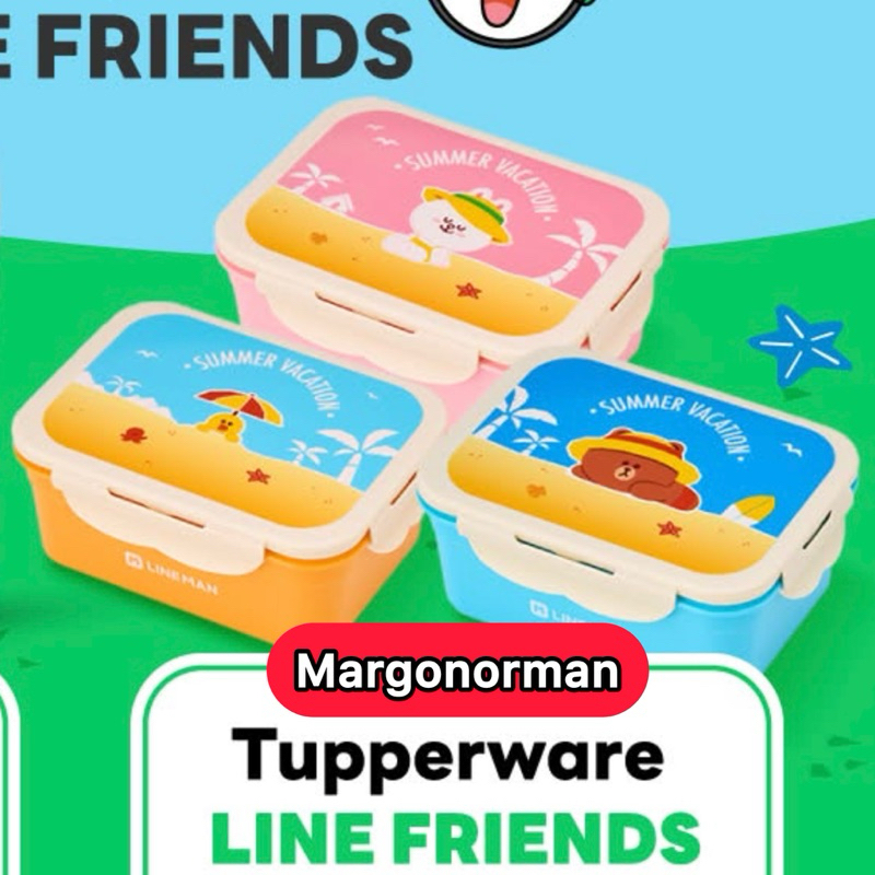 (มีของพร้อมส่ง) Lineman Tupperware LINE FRIENDS  กล่องข้าว LINE FRIENDS Summer
