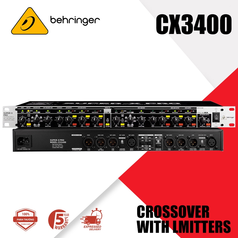 BEHRINGER CX3400 ตัวแบ่งความถี่, ตัวแบ่งความถี่คู่สเตอริโอ, ครอส3ทาง เครื่องตัดเสียง เครื่องปรับแต่ง