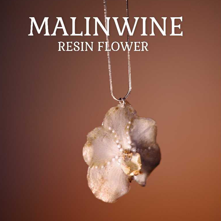 Brown Muk สร้อยสแตนเลสงู @malinwine.resinflower