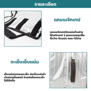ERORO เคสคลุมกระเป๋าเดินทาง ผ้าคลุมกระเป๋าเดินทาง PVC พร้อมสายรัด ปลอกคลุมกระเป๋าเดินทาง ขอบดำ กันรอย