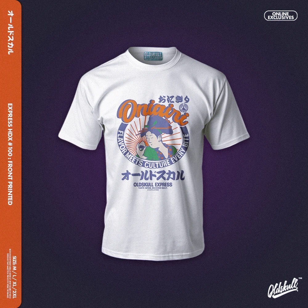 เสื้อยืด Oldskull Express HDX No.100 🍙 Onigiri Tee – Flavor Meets Culture