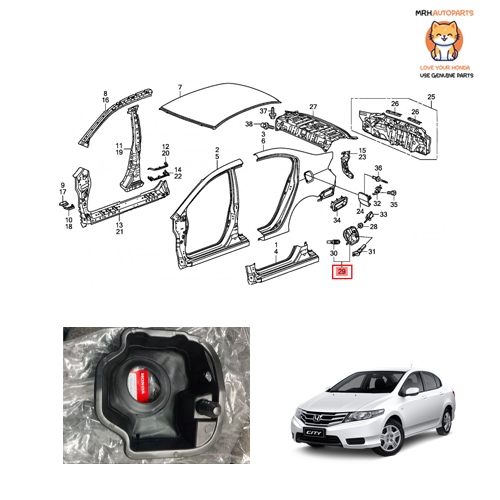 ฝาปิดช่องเติมน้ำมันเชื้อเพลิง Honda City 2009-2013 GM2 และ CNG แท้ศูนย์จำนวน 1 ชิ้น
