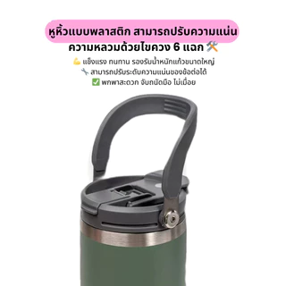 TYSEO แก้วเก็บอุณหภูมิ รุ่นมีหูหิ้วมีหลอด แก้วสแตนเลสพกพา เก็บอุณหภูมิร้อน-เย็น 600ml/900ml