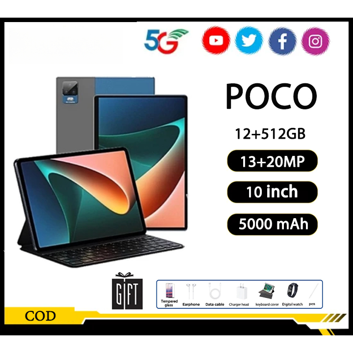 แท็บเล็ตเกมมิ่ง Android 14 10 นิ้ว 12 GB + 512 GB ขายใหญ่ 2025 สำหรับแท็บเล็ตสำหรับเด็กออนไลน์ชั้นเรียนสมาร์ทสองซิมการ์ด – โปรปัง
