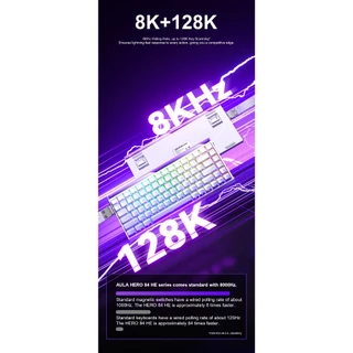 คีย์บอร์ด HE - AULA HERO84HE - Rapid Trigger Wired Keyboard Magnetic Switch คีย์ไทย / คีย์อังกฤษ รับประกัน 2 ปี