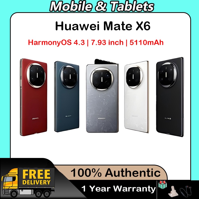 Huawei Mate X6 HarmonyOS 4.3 7.93 inch 120Hz OLED Screen 5110mAh Battery IPX8 Dual SIM