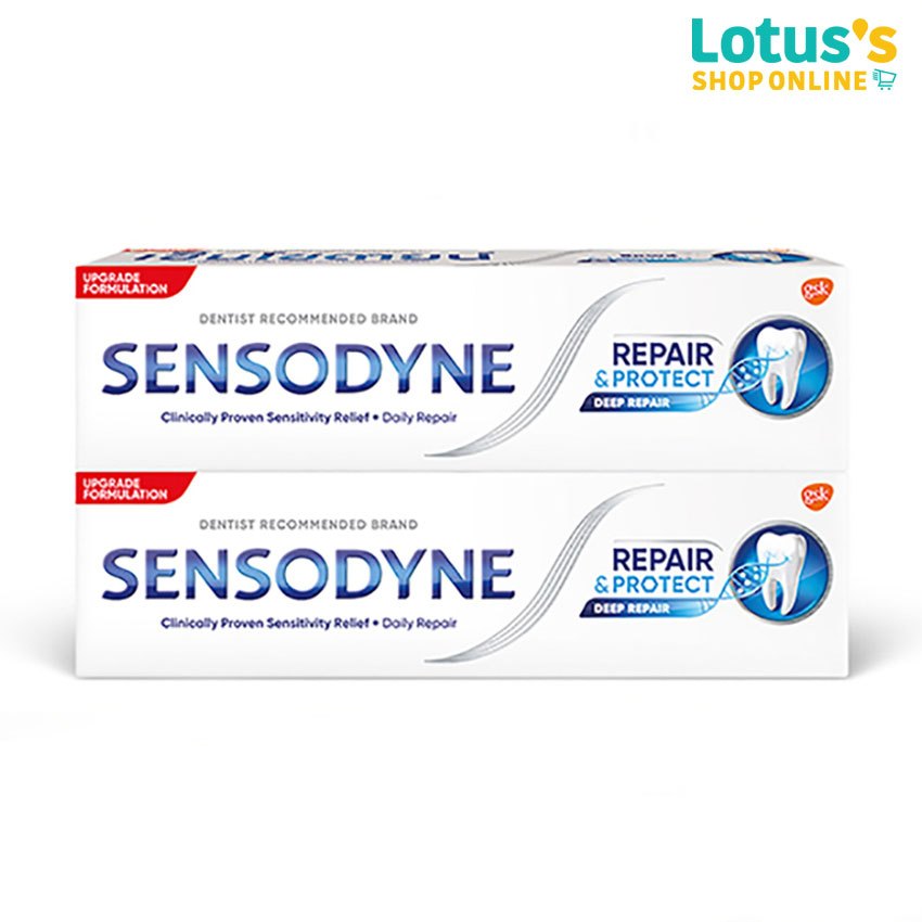 [แพ็คคู่] เซ็นโซดายน์ เซนโซรีแพร์ ยาสีฟัน ขนาด 100 กรัม SENSODYNE REPAIR PROTECT TWIN PACK100GX2