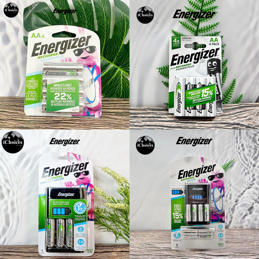 [Energizer] Recharge 1 Hour Charger + AAA/AA NiMH Rechargeable Batteries เครื่องชาร์จถ่าน แบบ 1 ชั่ว
