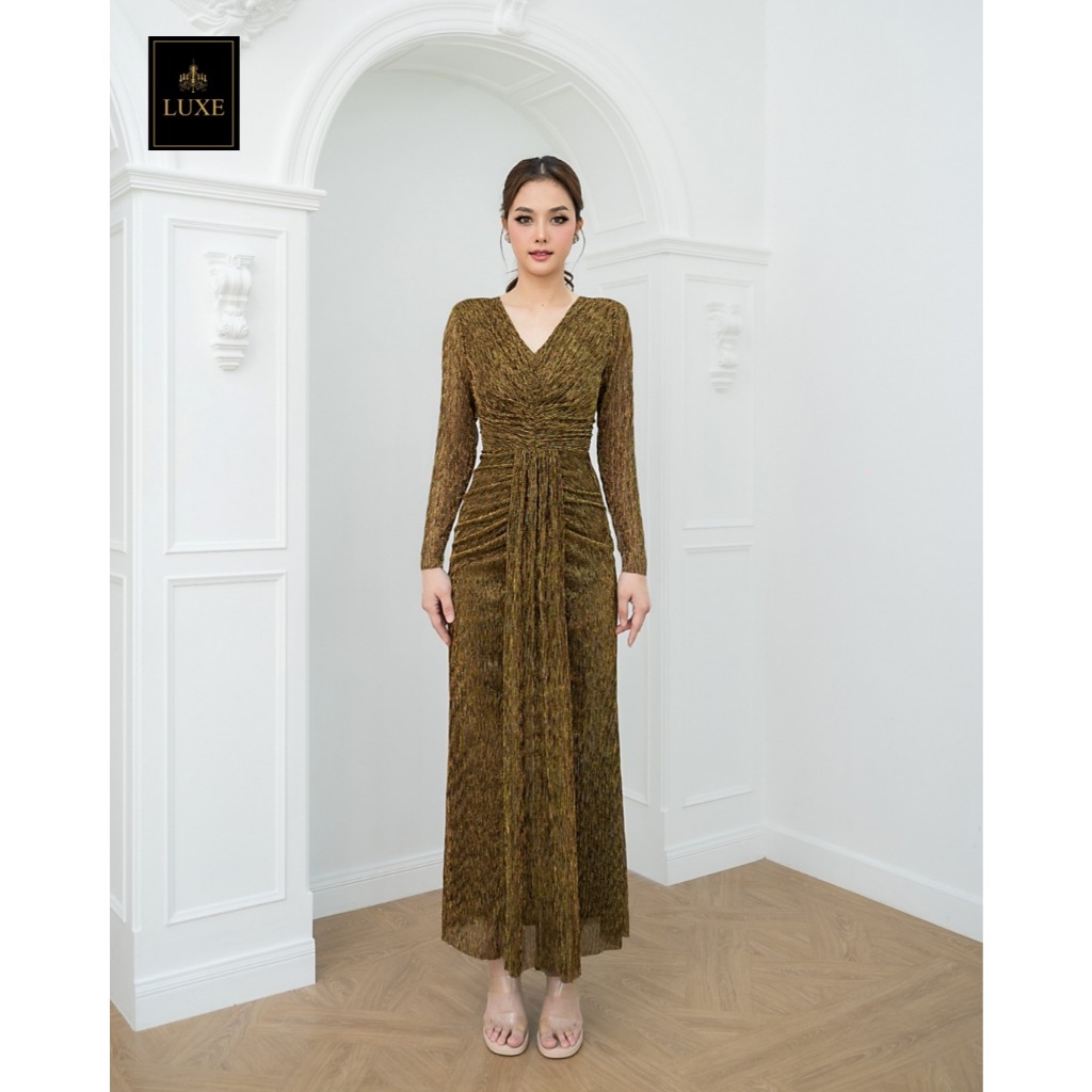 "เช็คสต็อคสินค้าก่อนสั่งซื้อค่ะ กดสั่งซื้อแล้วกรุณาอย่ายกเลิกน๊า" Luxe Cleopatra Long Sleeve Maxi