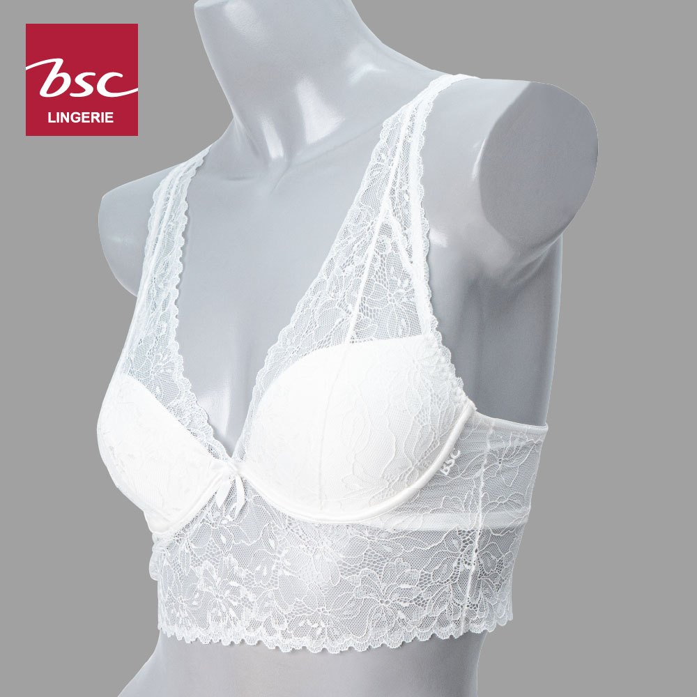 BSC เสื้อชั้นในแบบครึ่งตัวแบรนด์ดังเสริมโครง 3/4 คัพ ลูไม้ปักทั้งตัว  IN TO OUT รุ่น BB4398 - รูปที่ 2