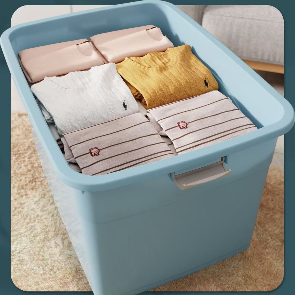 Leer กล่องพลาสติก กล่องเก็บของ 70/110/310/410 ลิตร มีล้อ สีโปร่งใส ใช้เก็บของ เก็บเสื้อผ้า แบบอเนกประสงค์ - รูปที่ 6