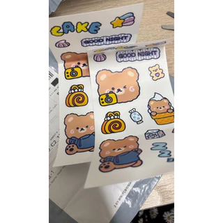 สติ๊กเกอร์ PVC สติ๊กเกอร์ไดคัท สติกเกอร์ กันน้ำ sticker PVCหมี เกาหลี ติดเคส โน๊ตบุ๊ค เคสไอแพด สติกเกอร์ตกแต่ง