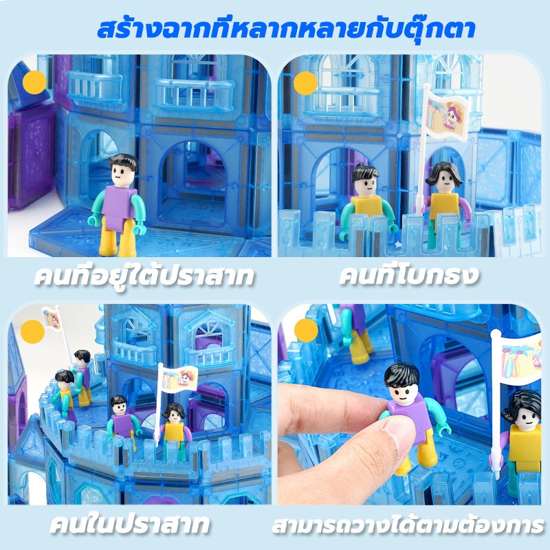 [แถม กล่องเก็บ]magnetic tiles ของแท้ อาณาจักรหิมะ ตัวต่อรางบอล ของเล่นต่อแม่เหล็ก magnetic block - รูปที่ 3
