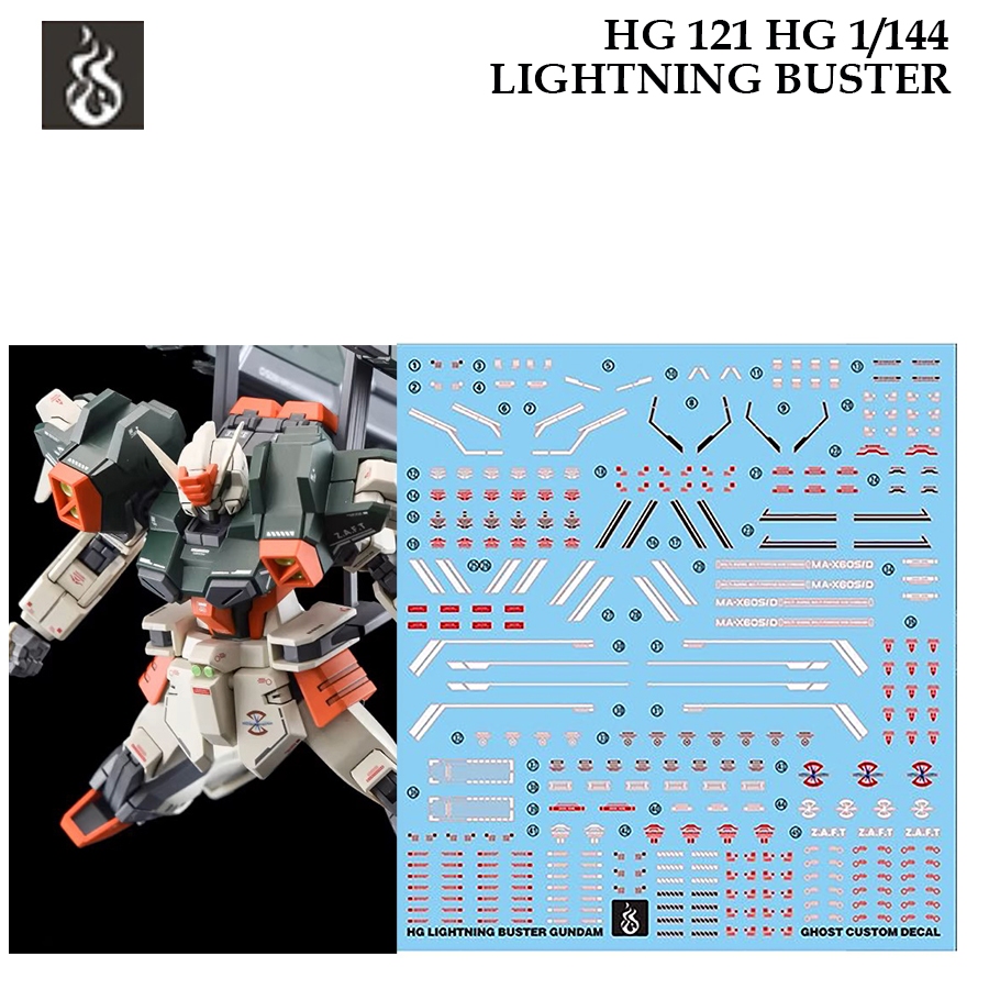 ดีคอลน้ำ [GHOST] HG 121 s LIGHTNING BUSTER GUNDAM HG 1/144 WATER SLIDE DECAL HG121