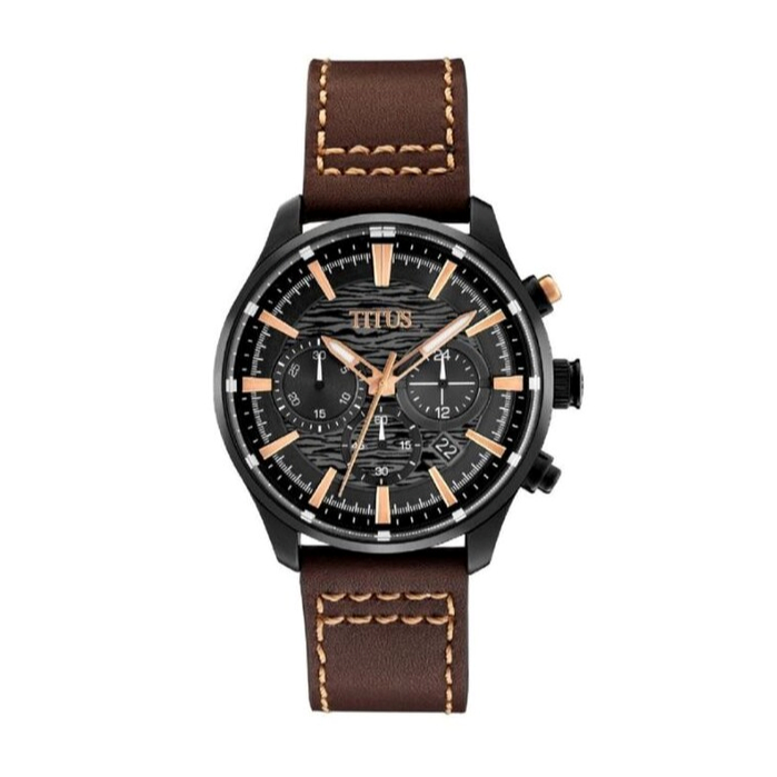 Solvil et Titus (โซวิล เอ ติตัส) นาฬิกาผู้ชาย Saber มัลติฟังก์ชัน ควอตซ์ หนัง 44 มม. (W06-03287)