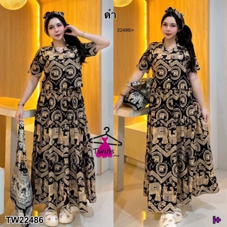 Set 3 ชิ้น เสื้อเชิ้ตครอป ช้าง + กระโปรงช้าง กับสายโบว์ TT22486