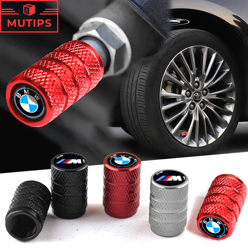 BMW 4 ชิ้น / เซต ฝาครอบวาล์วยางรถยนต์ ทรงกระบอก อลูมิเนียมอัลลอยด์ ล้อ ก้านวาล์ว BMW M G20 F10 E46 F30 E39 G30 E60 E90 X