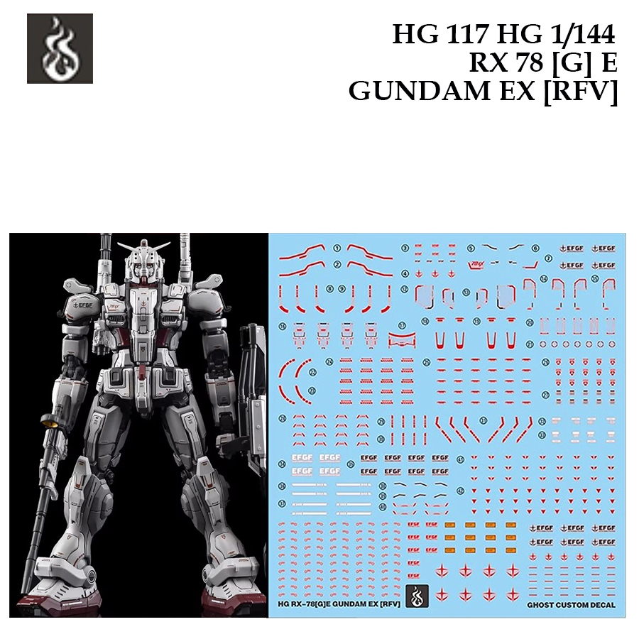 [COPY GHOST]  HG117  HG 1/144 RX 78 [G] E GUNDAM EX [RFV] GUNDAM WATER SLIDE DECAL