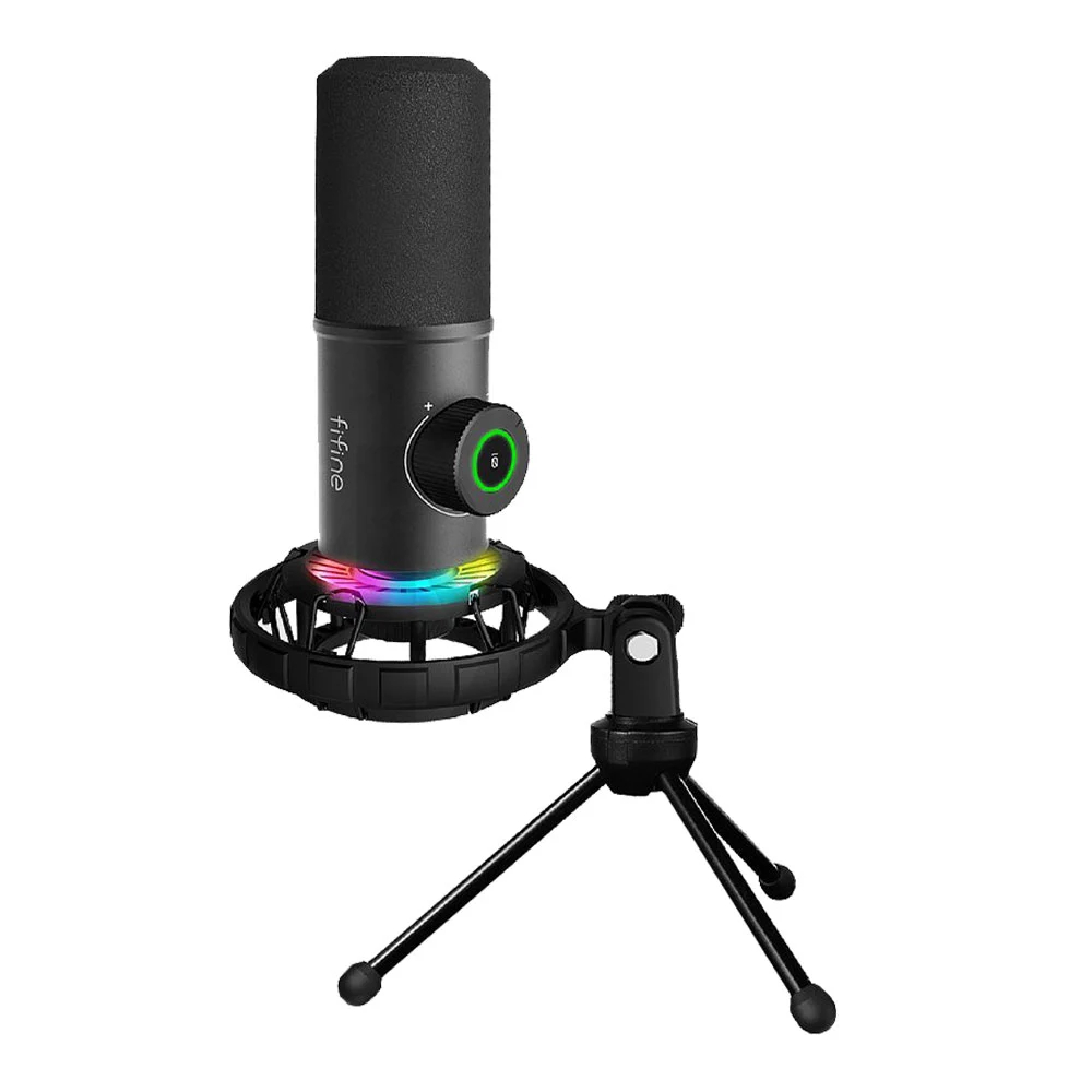 FIFINE K658 USB Dynamic Microphone: ไมค์สตรีมเสียงชัด เบสแน่น ไฟ RGB พร้อมประกันศูนย์ 1 ปี