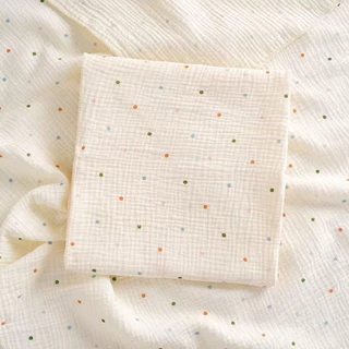 ผ้าอ้อมมัสลินทอย่น100x100cm ผืนใหญ่ ผ้าห่อตัวเด็กแรกเกิด ผ้าอ้อมออแกนิค